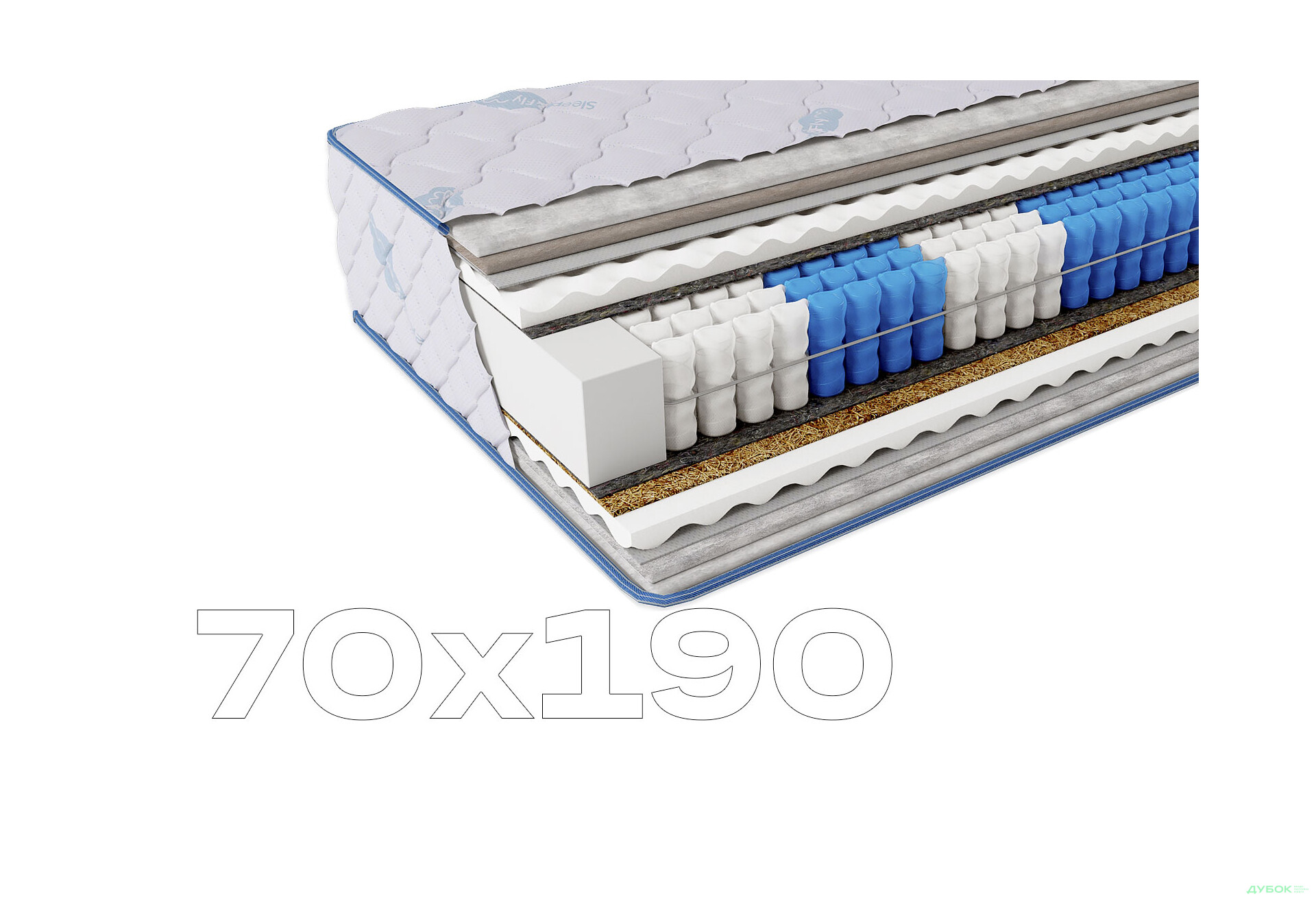 Матрац Sleep&Fly Daily 2 в 1 / Дейлі 2 в 1 (чохол з жаккарду) SF 70х190 ЕММ - Зображення 1 Зображення 1 - Матрац Sleep&Fly Daily 2 в 1 / Дейлі 2 в 1 (чохол з жаккарду) SF 70х190 ЕММ