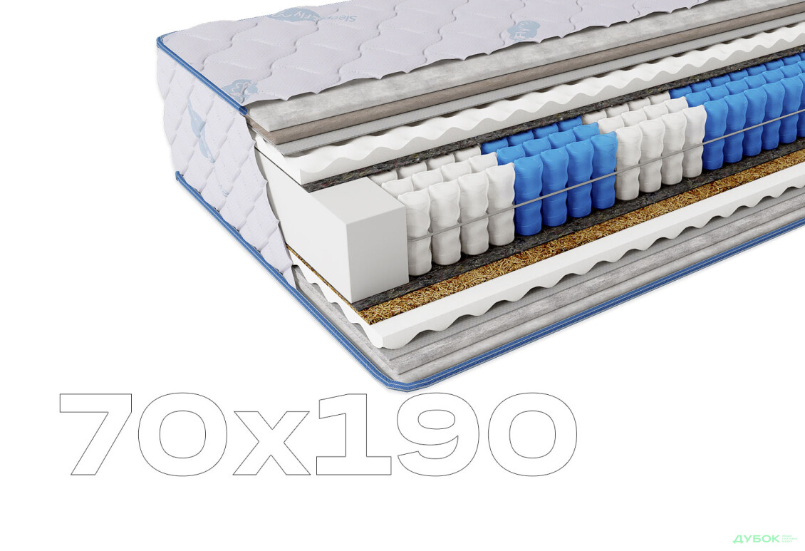 Матрац Sleep&Fly Daily 2 в 1 / Дейлі 2 в 1 (чохол з жаккарду) SF 70х190 ЕММ - Зображення 1 Зображення 1 - Матрац Sleep&Fly Daily 2 в 1 / Дейлі 2 в 1 (чохол з жаккарду) SF 70х190 ЕММ