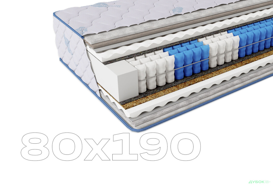 Матрац Sleep&Fly Daily 2 в 1 / Дейлі 2 в 1 (чохол з жаккарду) SF 80х190 ЕММ - Зображення 1 Зображення 1 - Матрац Sleep&Fly Daily 2 в 1 / Дейлі 2 в 1 (чохол з жаккарду) SF 80х190 ЕММ