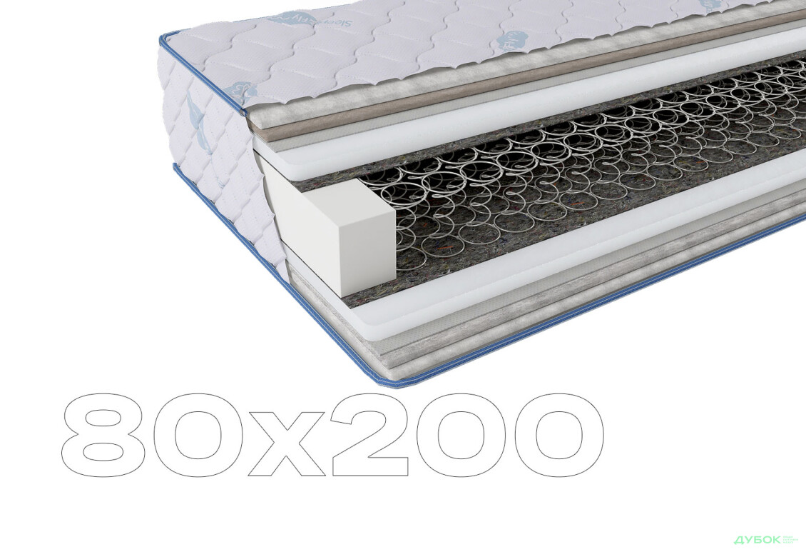 Матрац Sleep&Fly Standart Plus / Стандарт Плюс (чохол з жаккарду) SF 80х200 ЕММ