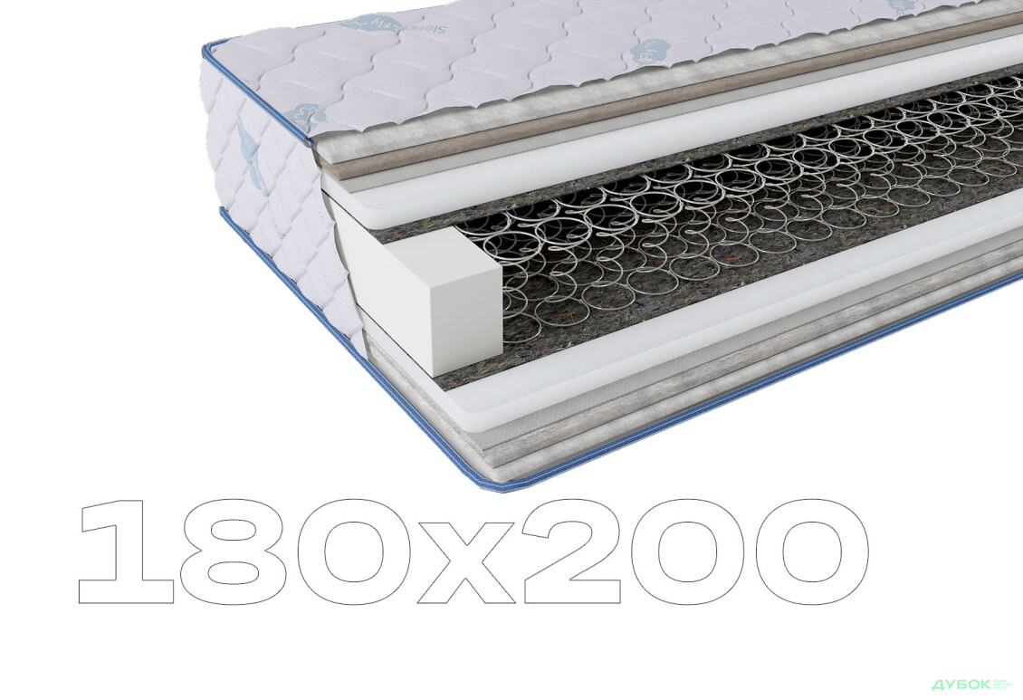 Матрац Sleep&Fly Standart Plus / Стандарт Плюс (чохол з жаккарду) SF 180х200 ЕММ