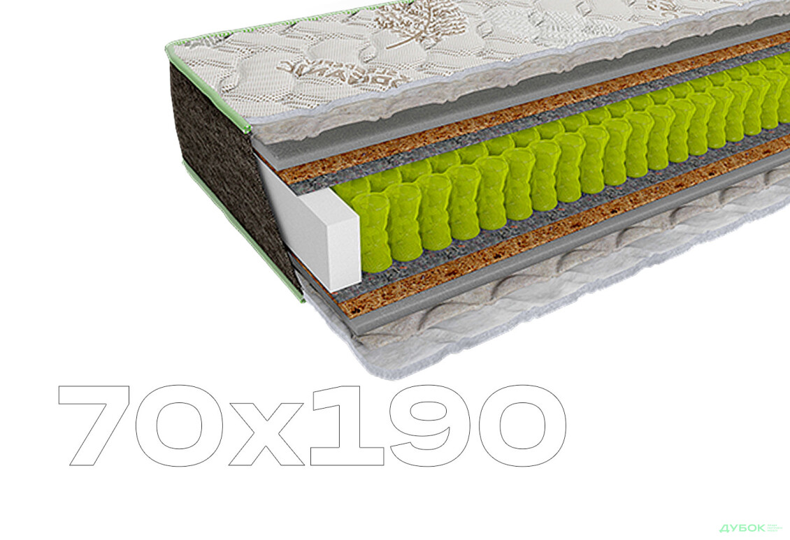 Матрац Sleep&Fly ORGANIC Omega / Омега 70х190 ЕММ - Зображення 1 Зображення 1 - Матрац Sleep&Fly ORGANIC Omega / Омега 70х190 ЕММ