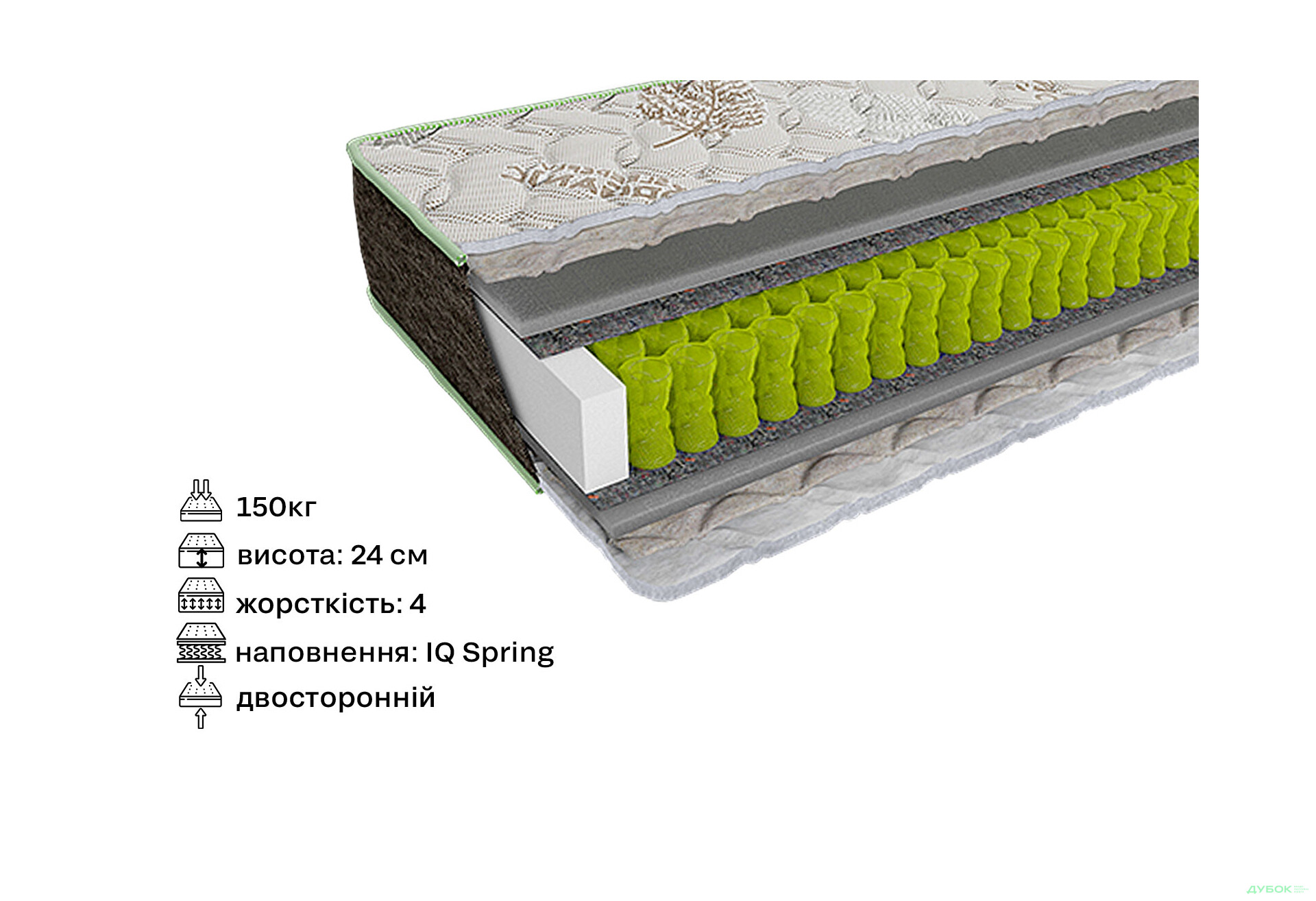 Зображення 2 - Матрац Sleep&Fly ORGANIC Epsilon / Епсілон 70х190 ЕММ