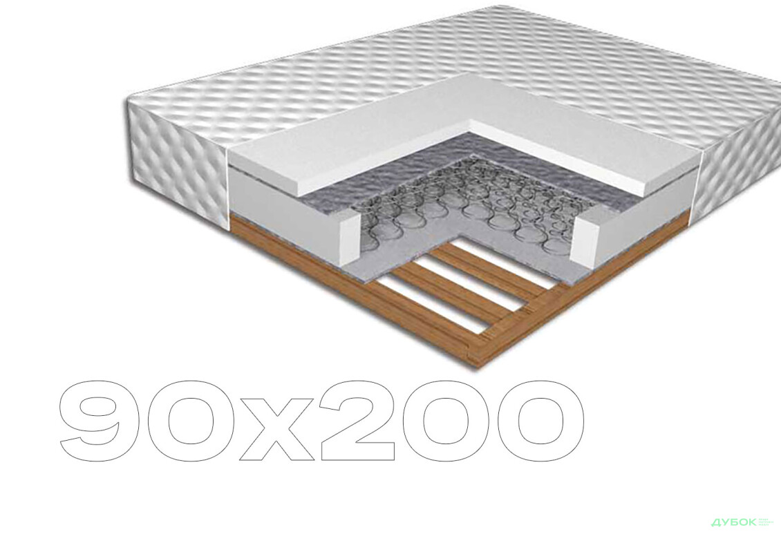 Матрас на каркасе с ламелями Вика 90х200