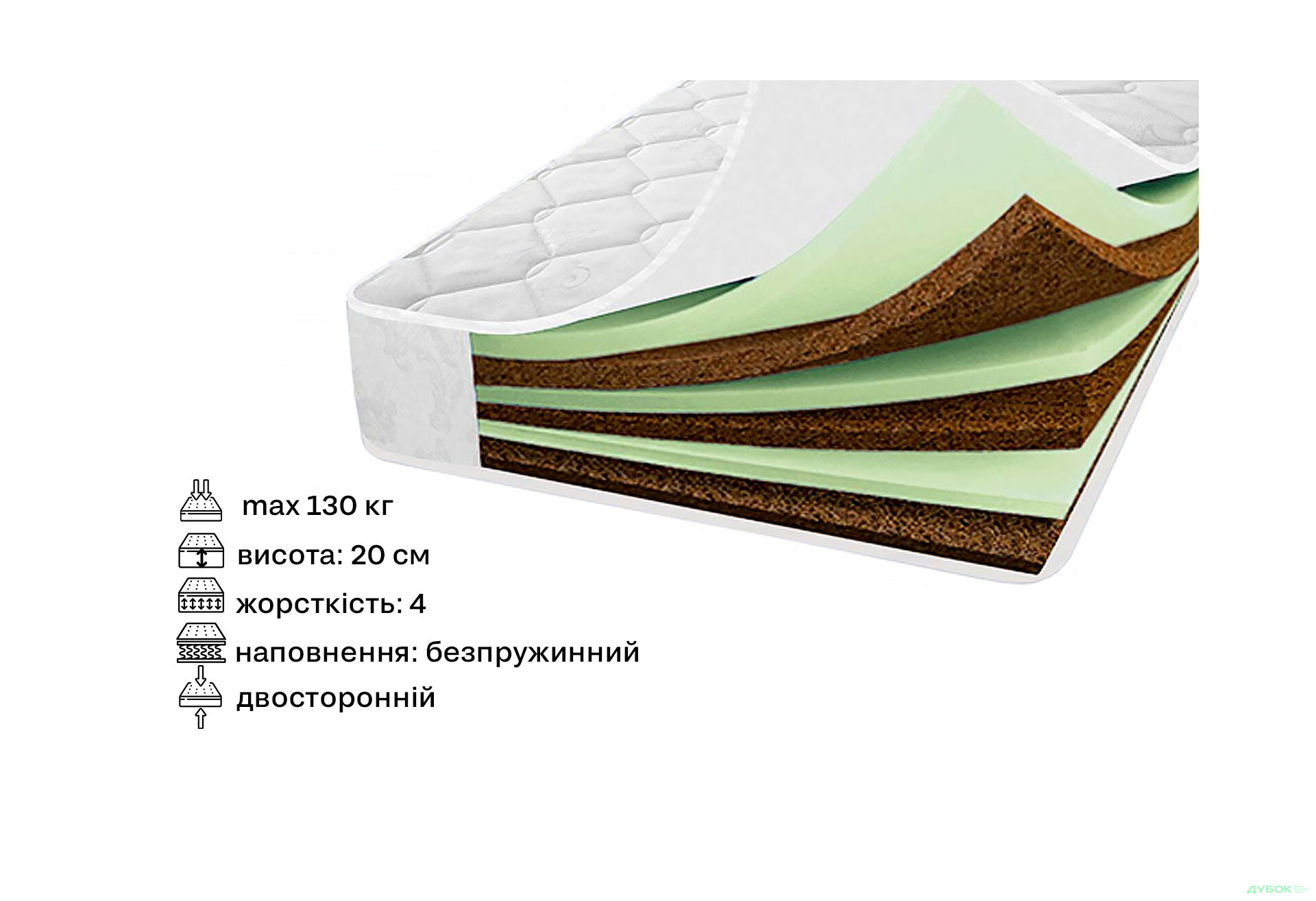 Зображення 2 - Матрац Діамант 120х200 Світ Меблів
