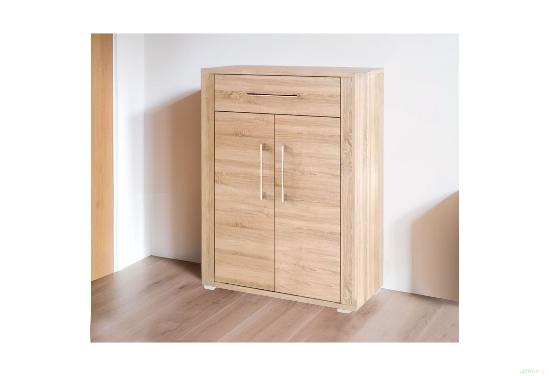 Комод Гербор Гоу 2-дверный с ящиком 74 см Дуб сонома - Изображение 2 Изображение 2 - Комод Гербор Гоу 2-дверный с ящиком 74 см Дуб сонома