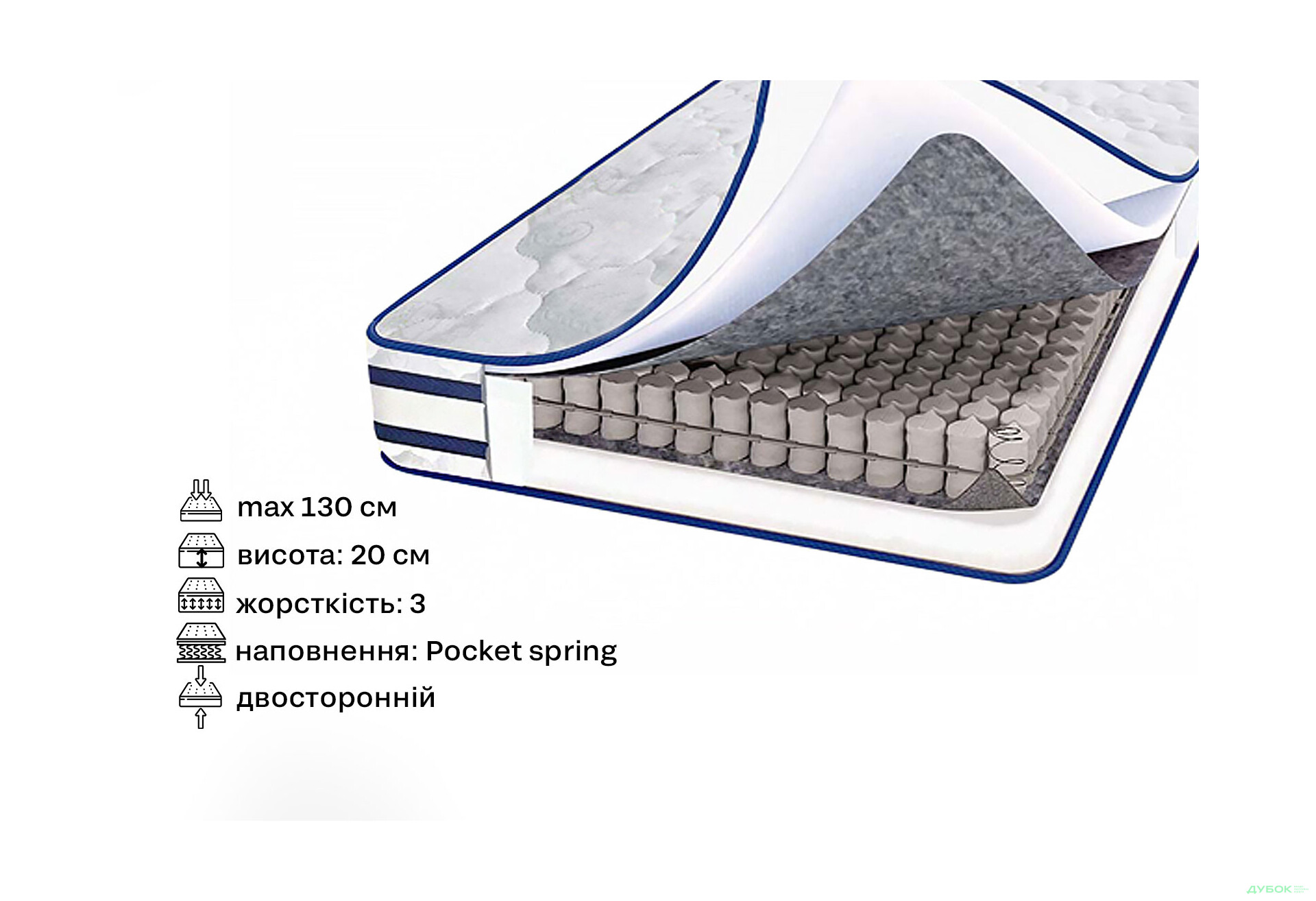 Зображення 2 - Матрац Агат 3D Люкс (трикотаж) 120х200 Світ Меблів