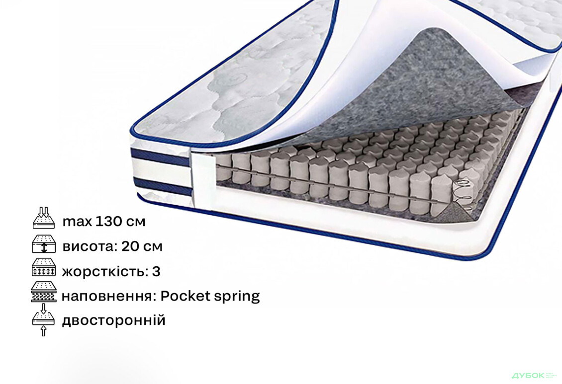 Зображення 2 - Матрац Агат 3D Люкс (трикотаж) 120х200 Світ Меблів