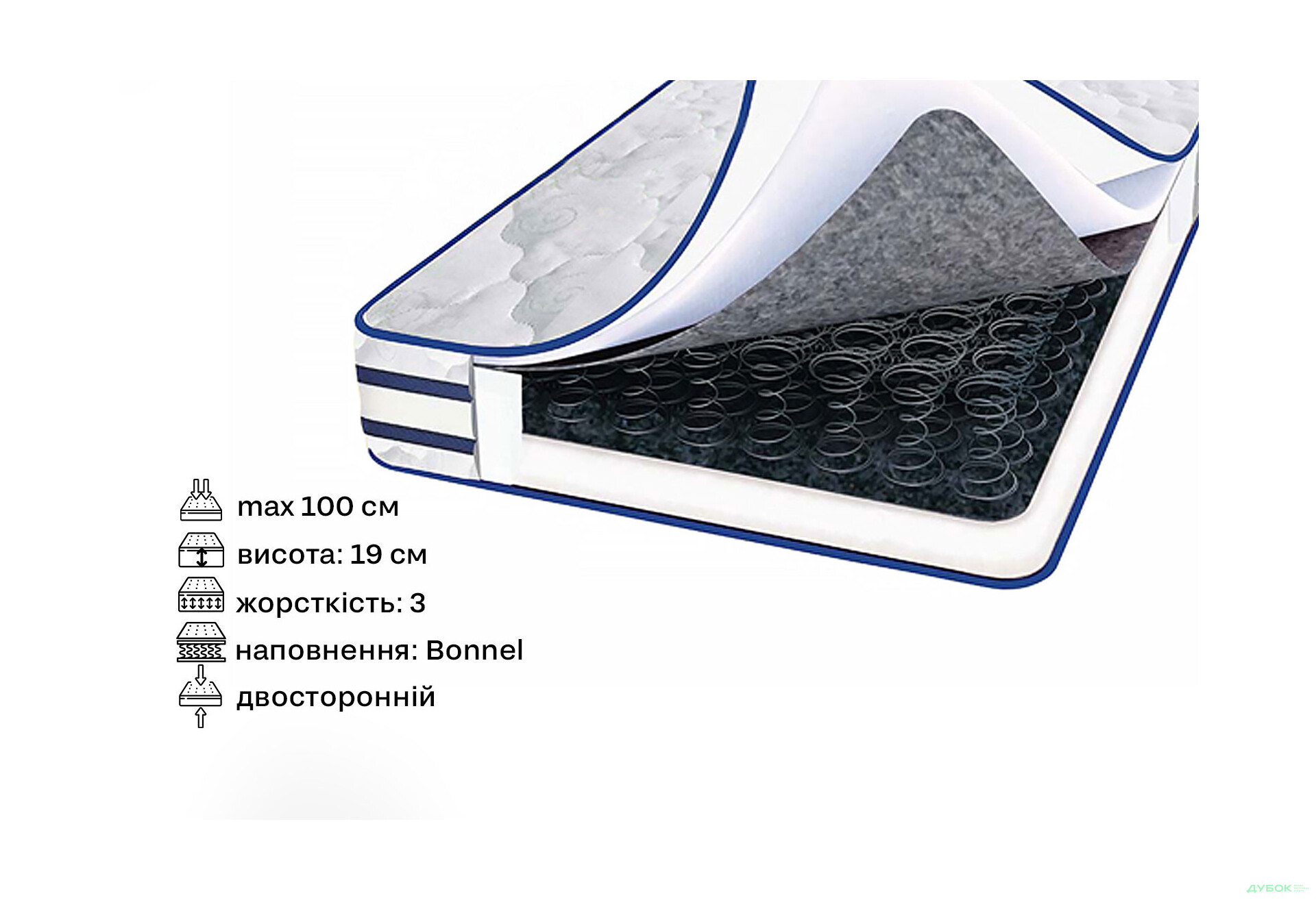 Зображення 2 - Матрац Лазурит 3D Люкс (трикотаж) 140х200 Світ Меблів