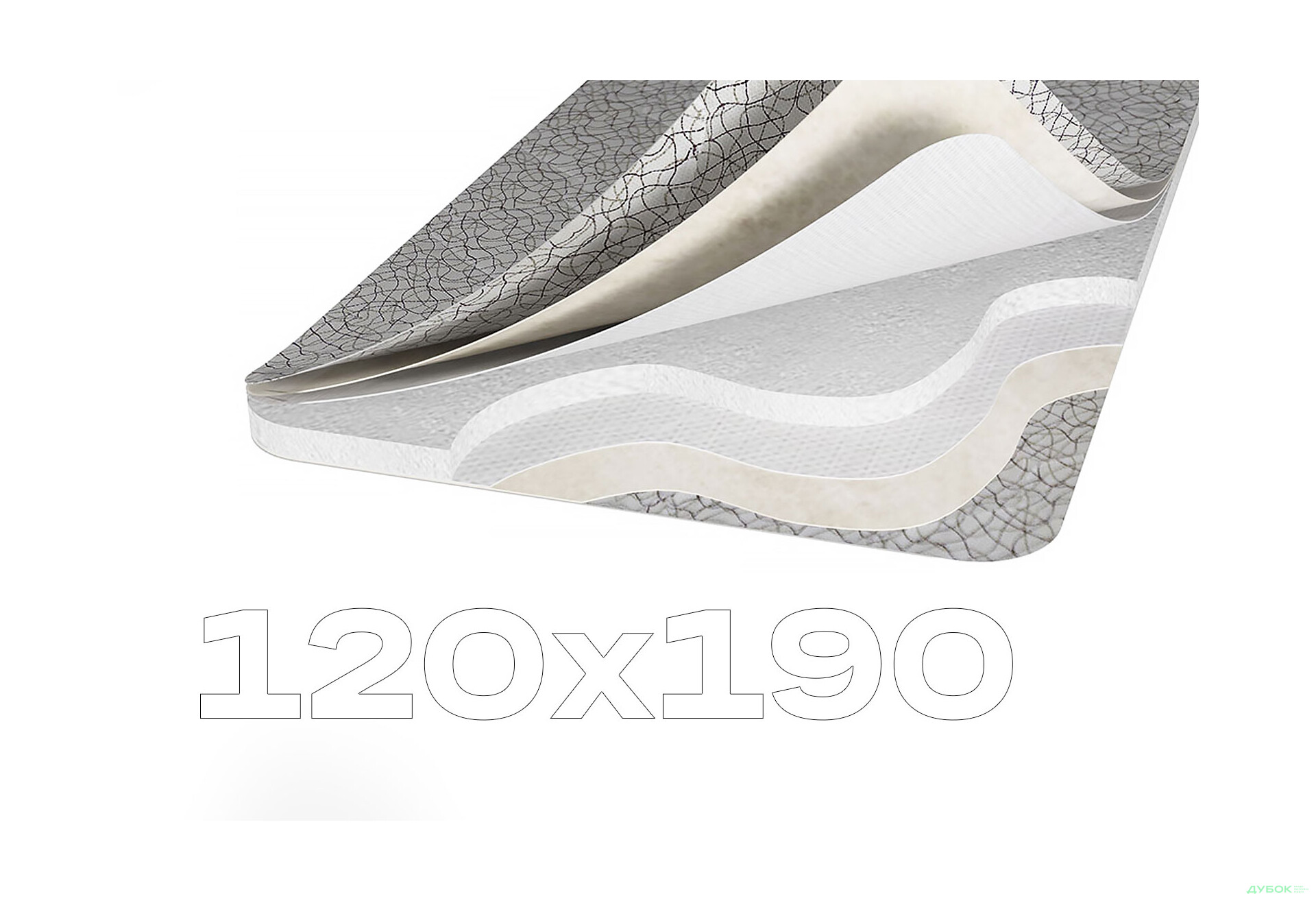 Зображення 1 - Матрац Світ Меблів Топпер-футон №2 категорія 3, чохол із подвійного жакарду 120х190