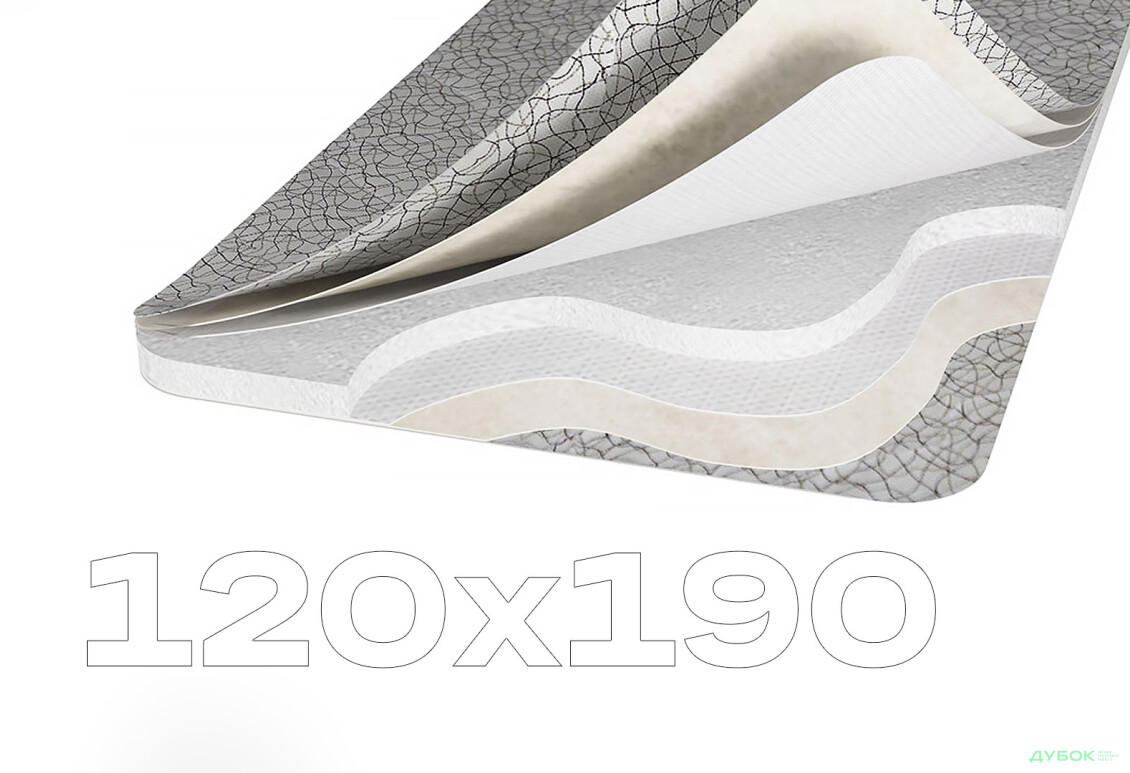 Матрац Світ Меблів Топпер-футон №2 категорія 3, чохол із подвійного жакарду 120х190