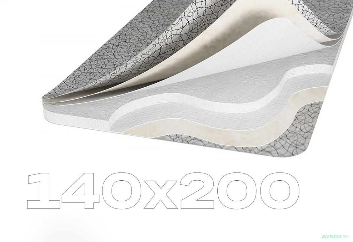 Матрас Svit Mebliv Топпер-футон №2 категория 3, чехол из двойного жаккарда 140х200