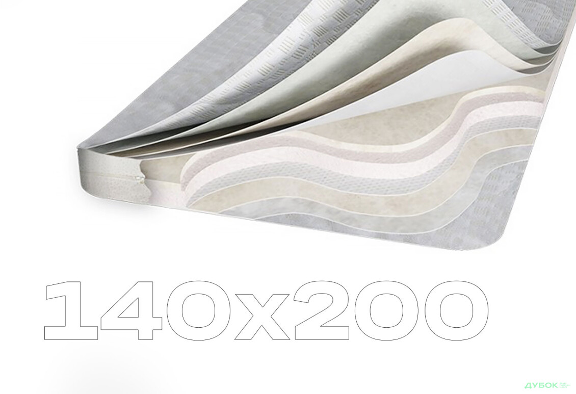 Матрас Svit Mebliv Топпер-футон №4 категория 2, чехол из жаккарда с молнией 140х200