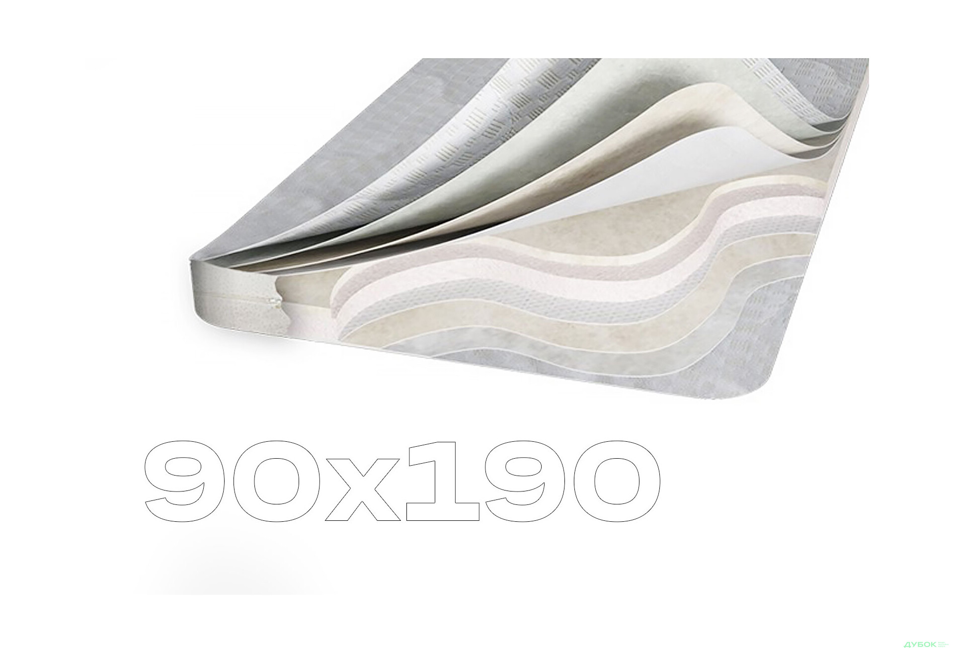 Изображение 1 - Матрас Svit Mebliv Топпер-футон №4 категория 3, чехол из двойного жаккарда с молнией 90х190