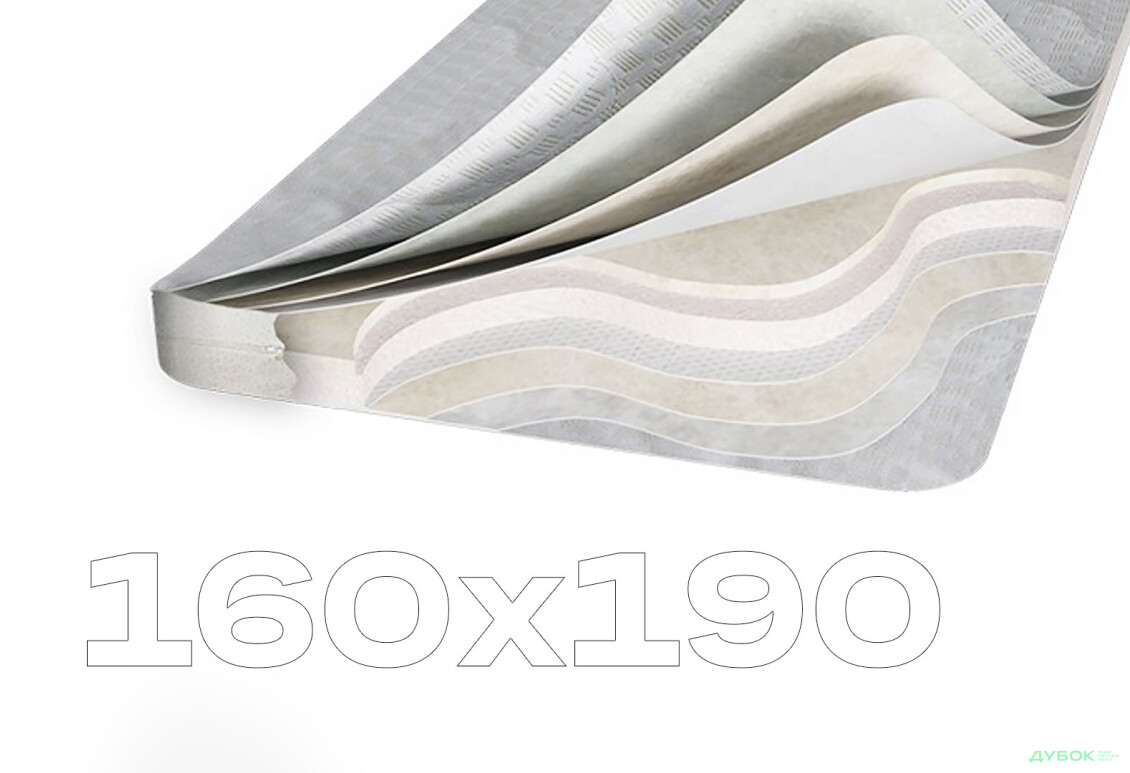 Матрац Світ Меблів Топпер-футон №4 категорія 3, чохол із подвійного жакарду з блискавкою 160х190