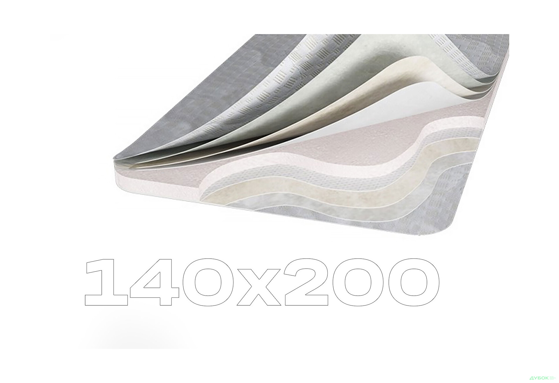 Изображение 1 - Матрас Svit Mebliv Топпер-футон №5 категория 2, чехол из жаккарда с тесьмой 140х200