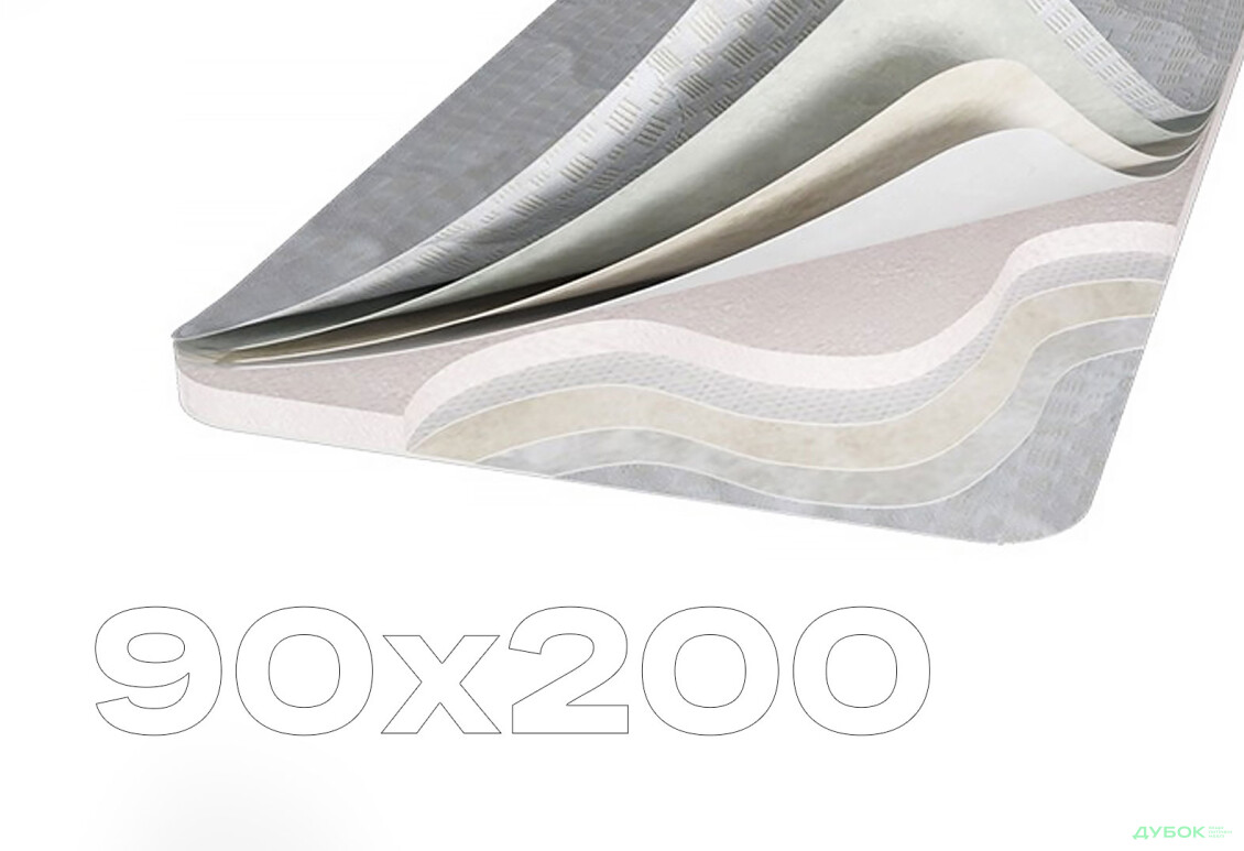 Матрац Світ Меблів Топпер-футон №5 категорія 3, чохол з подвійного жаккарду з тісьмою 90х200