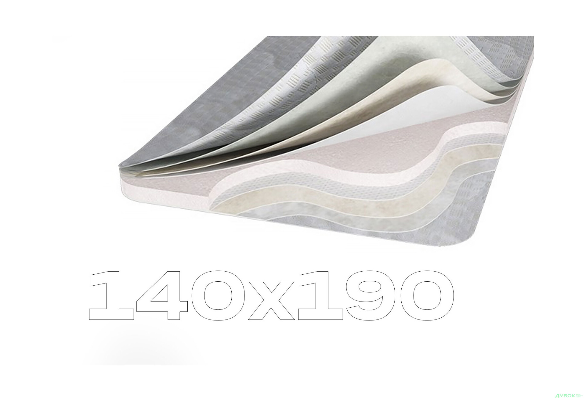 Изображение 1 - Матрас Svit Mebliv Топпер-футон №5 категорія 3,чехол из двойного жаккарда с тесьмой 140х190