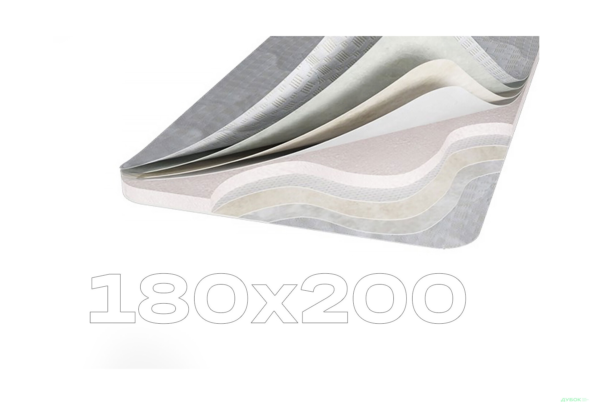 Зображення 1 - Матрац Світ Меблів Топпер-футон №5 категорія 3, чохол з подвійного жаккарду з тісьмою 180х200