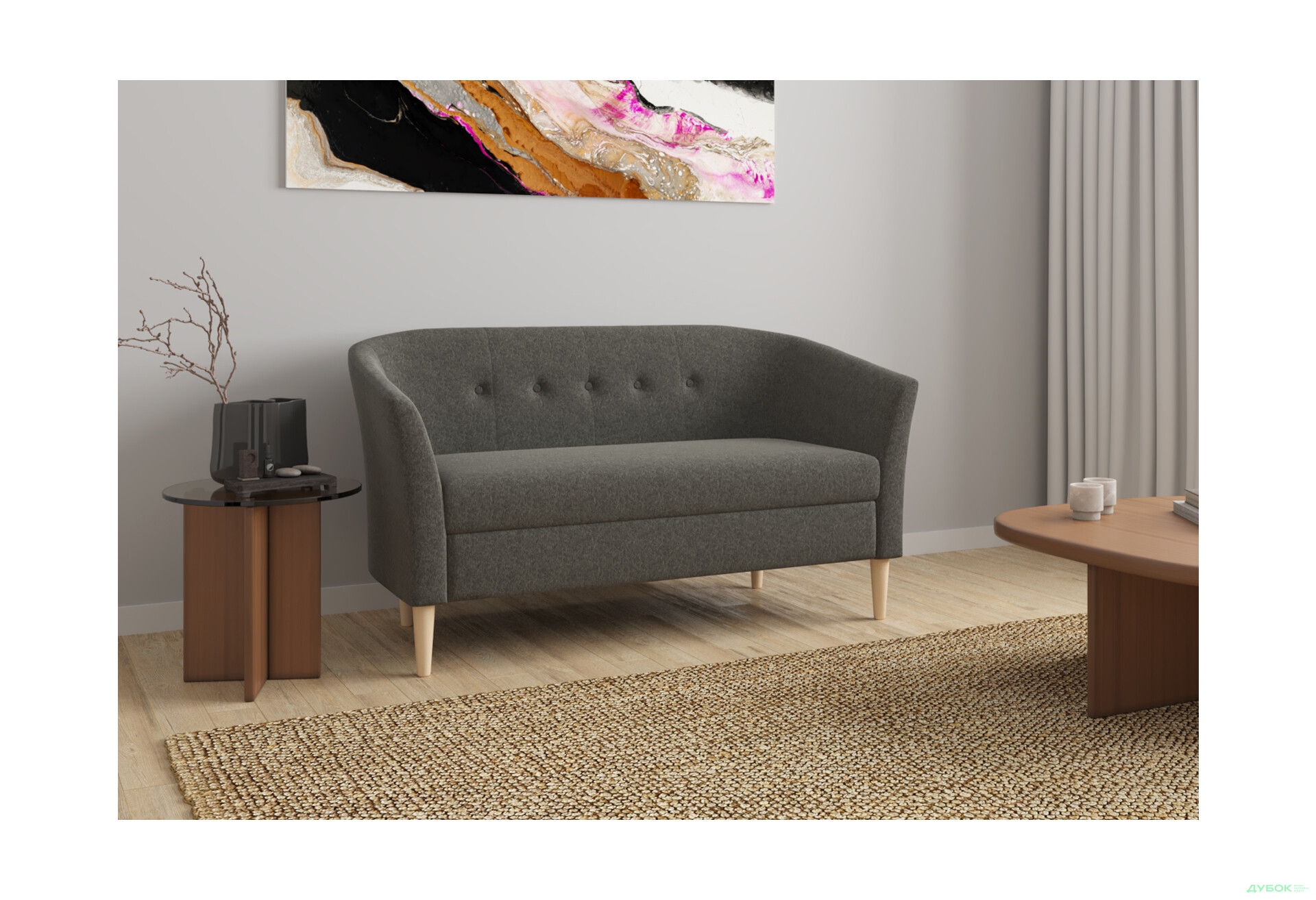 Диван UMa Соната 2С 141x66 см нераскладной серо-коричневый (Fancy 96) - Изображение 7 Изображение 7 - Диван UMa Соната 2С 141x66 см нераскладной серо-коричневый (Fancy 96)