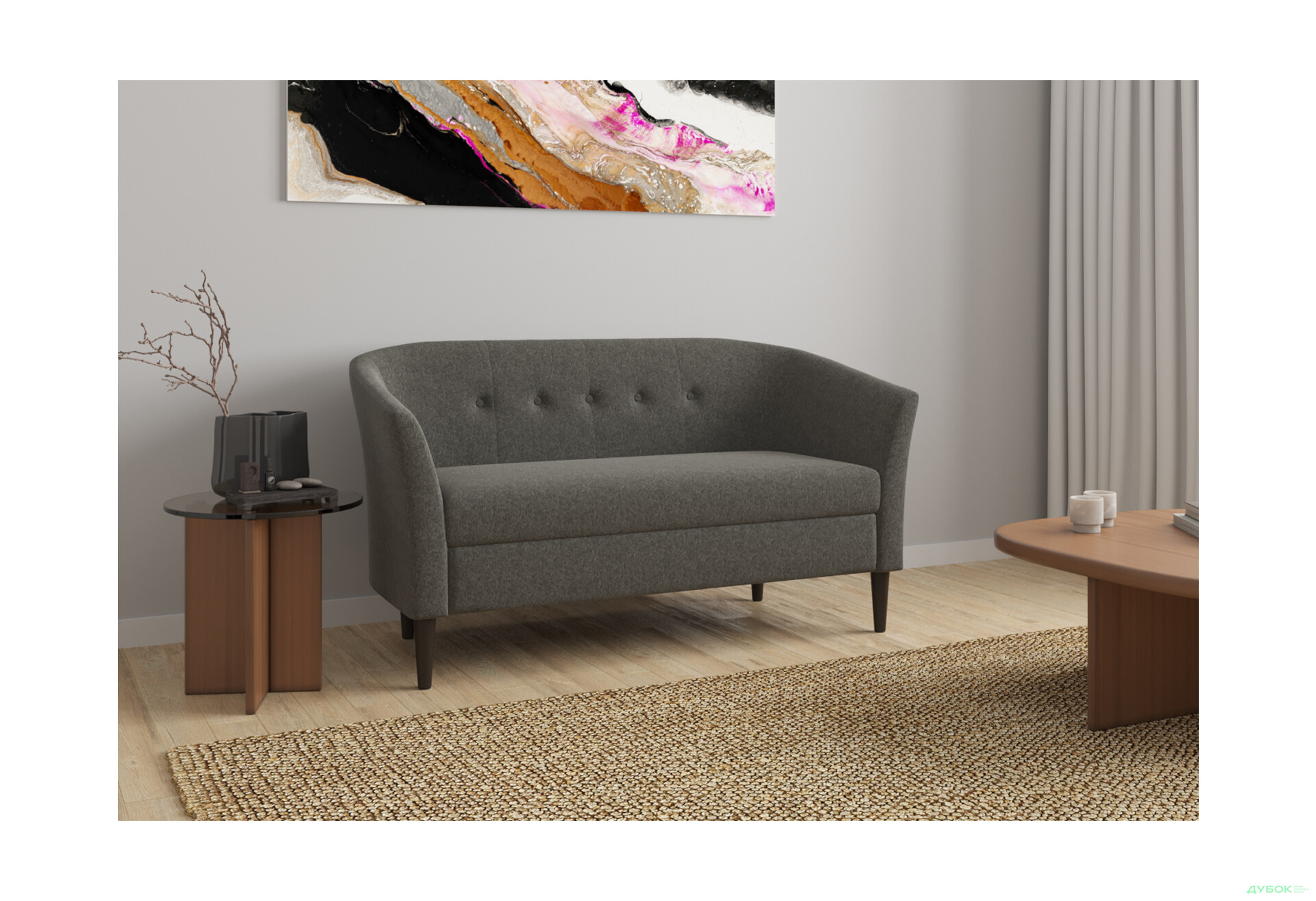 Диван UMa Соната 2С 141x66 см нераскладной серо-коричневый (Fancy 96) - Изображение 8 Изображение 8 - Диван UMa Соната 2С 141x66 см нераскладной серо-коричневый (Fancy 96)