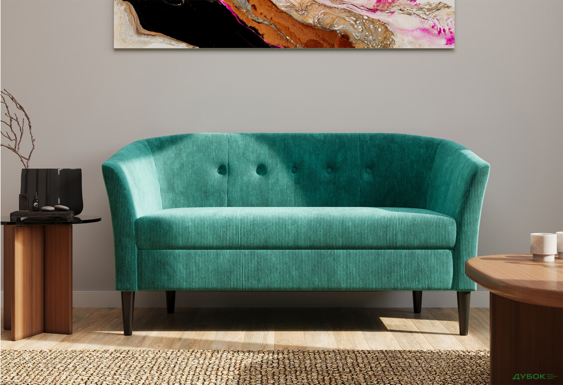 Диван UMa Соната 2C 141x66 см нерозкладний смарагдовий (Run again 36) - Зображення 4 Зображення 4 - Диван UMa Соната 2C 141x66 см нерозкладний смарагдовий (Run again 36)