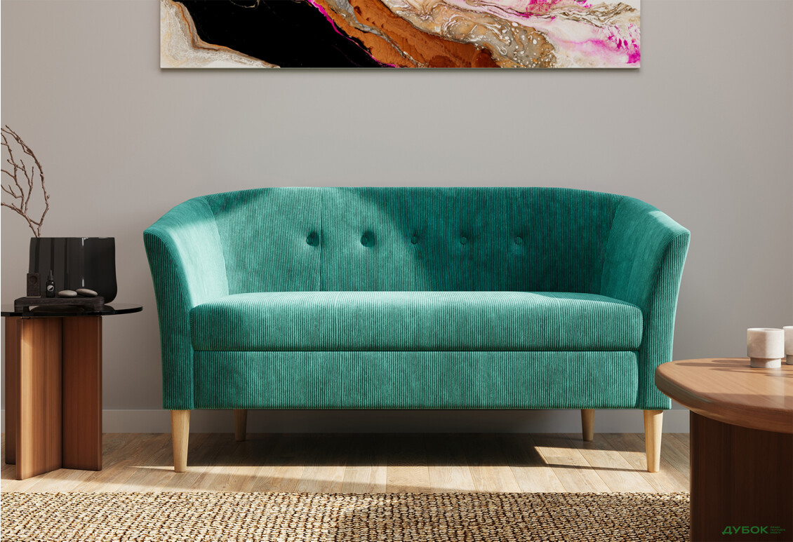 Диван UMa Соната 2C 141x66 см нерозкладний смарагдовий (Run again 36) - Зображення 2 Зображення 2 - Диван UMa Соната 2C 141x66 см нерозкладний смарагдовий (Run again 36)