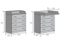 Фото 6 - Комод Мебель Стар с 4 ящиками и пеленальной надстройкой 80 см антрацит