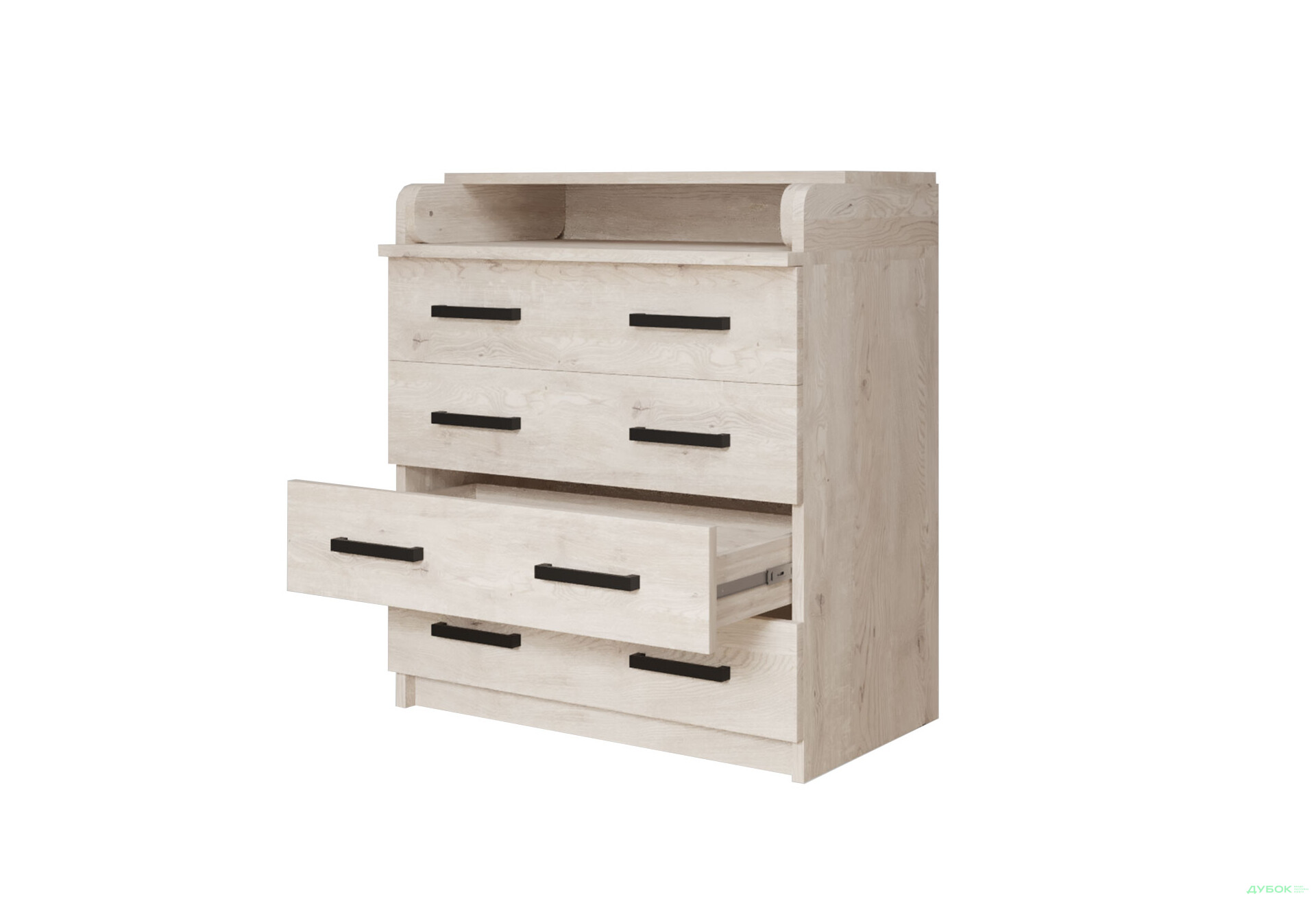 Комод MebelStar з 4 шухлядами та пеленальною надбудовою 80 см аляска сіра - Зображення 2 Зображення 2 - Комод MebelStar з 4 шухлядами та пеленальною надбудовою 80 см аляска сіра