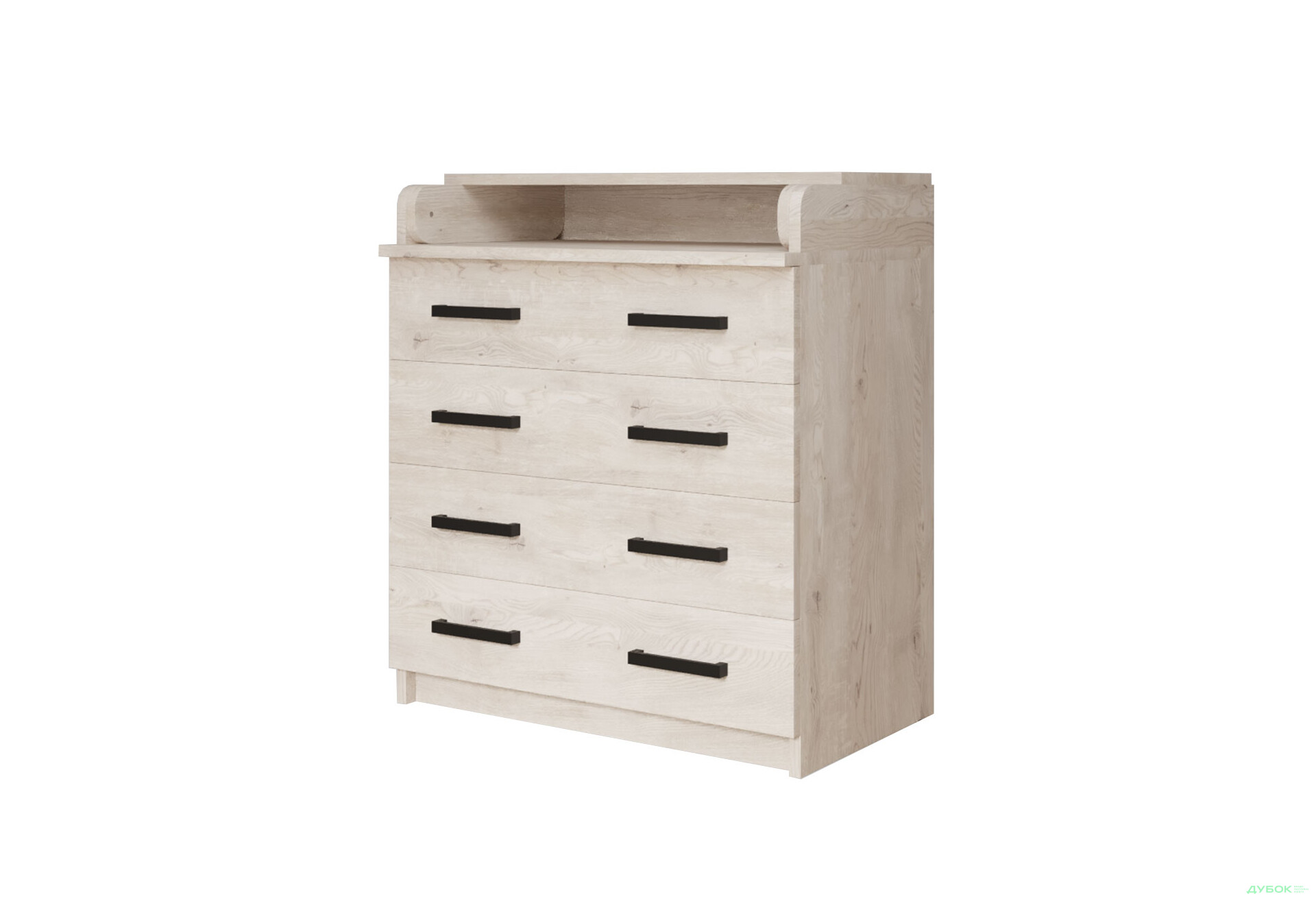 Комод MebelStar з 4 шухлядами та пеленальною надбудовою 80 см аляска сіра - Зображення 1 Зображення 1 - Комод MebelStar з 4 шухлядами та пеленальною надбудовою 80 см аляска сіра