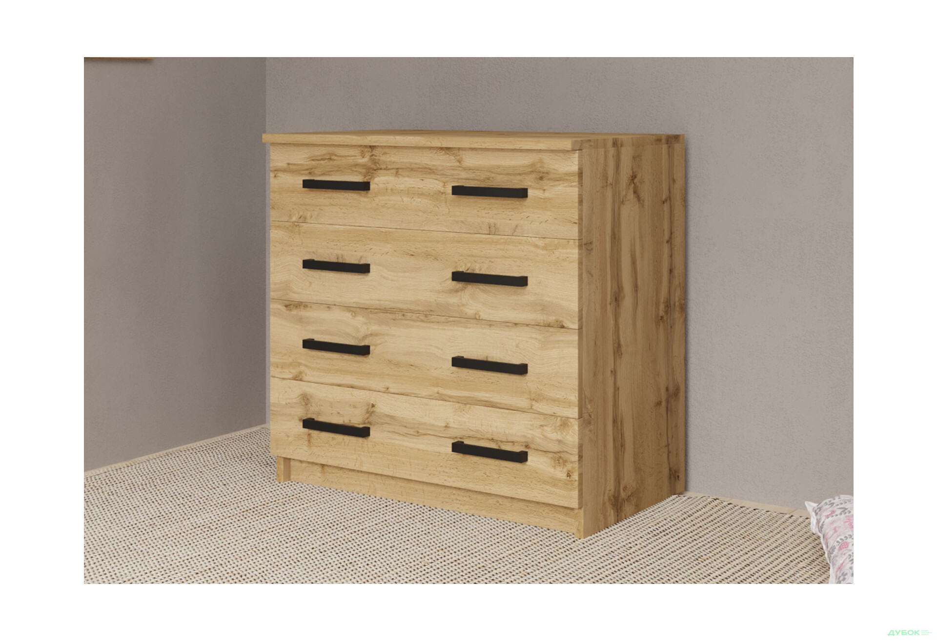 Комод MebelStar з 4 шухлядами та пеленальною надбудовою 80 см дуб тахо - Зображення 5 Зображення 5 - Комод MebelStar з 4 шухлядами та пеленальною надбудовою 80 см дуб тахо
