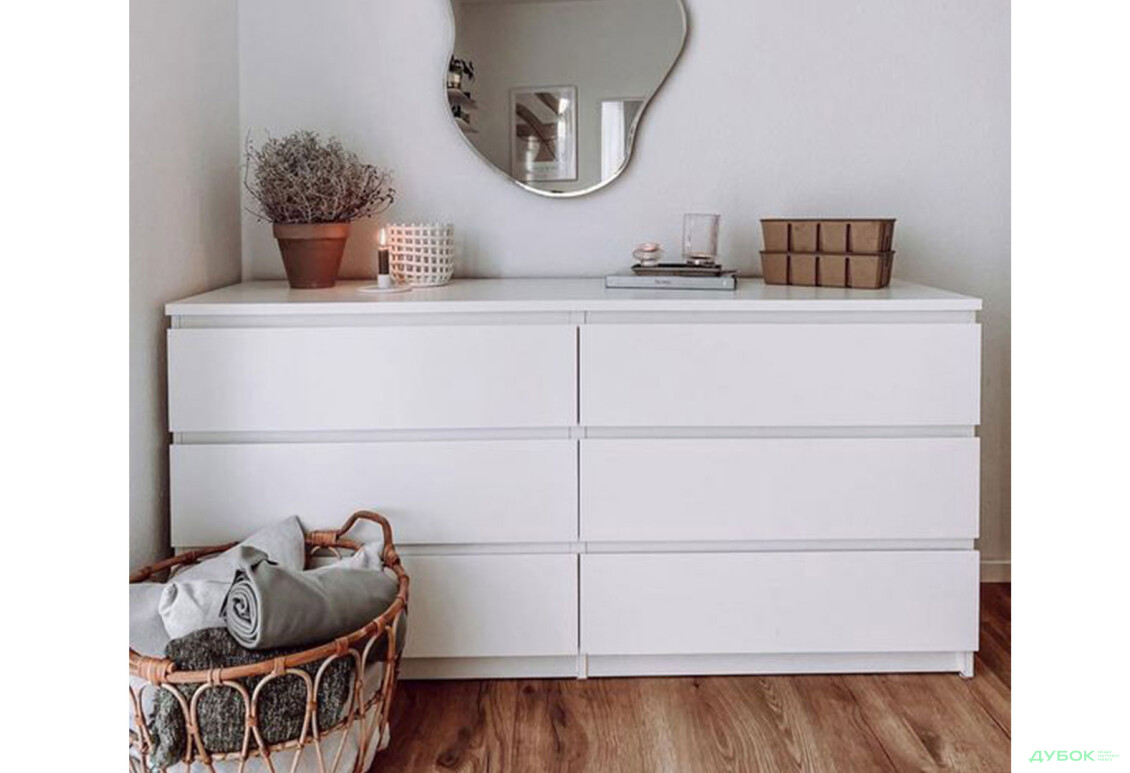 Комод MiroMark Agnes / Агнес з 6 шухлядами 135 см, білий - Зображення 2 Зображення 2 - Комод MiroMark Agnes / Агнес з 6 шухлядами 135 см, білий
