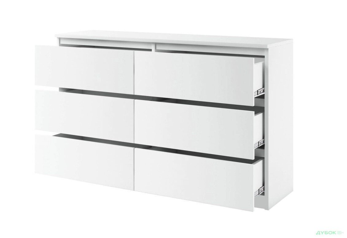 Комод MiroMark Agnes / Агнес з 6 шухлядами 135 см, білий - Зображення 3 Зображення 3 - Комод MiroMark Agnes / Агнес з 6 шухлядами 135 см, білий