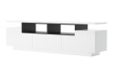 Тумба під ТВ Світ Меблів Мері з 2 дверцятами, шухлядою та полицями 180 см, Німфеа альба, чорний / білий глянець - Зображення 1 Зображення 1 - Тумба під ТВ Світ Меблів Мері з 2 дверцятами, шухлядою та полицями 180 см, Німфеа альба, чорний / білий глянець