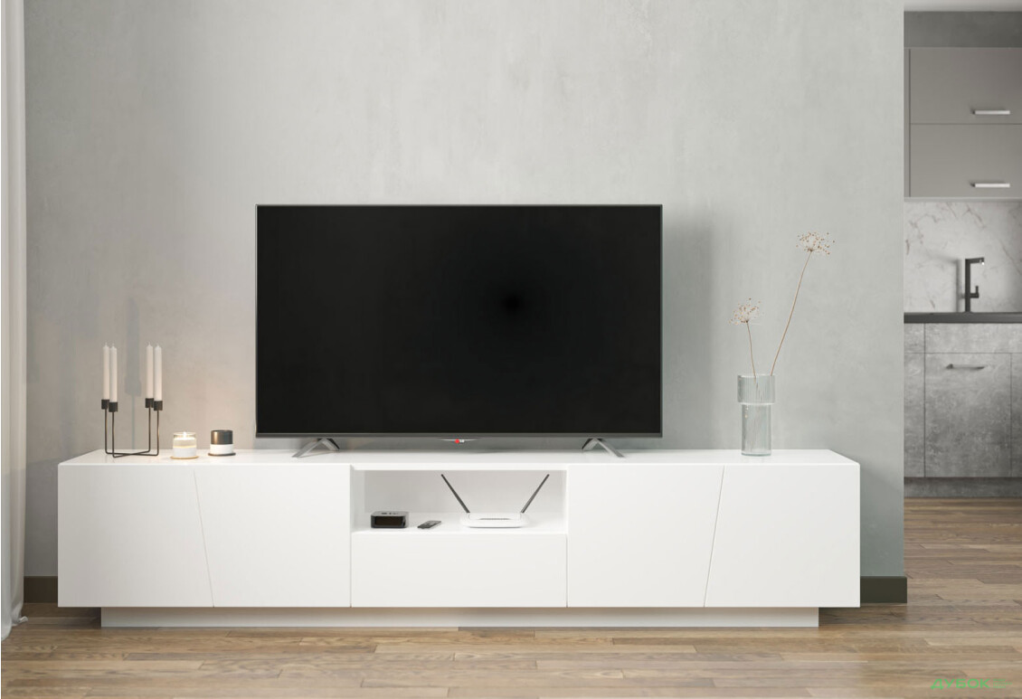 Зображення 2 - Тумба під ТВ Світ Меблів Ліза з дверцятами, шухлядою та полицею 220 см, Німфеа альба