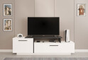 Тумба под ТВ Svit Mebliv Фиби с дверцами и полками 180 см, Нимфеа альба, черный / нимфеа альба - Изображение 2 Изображение 2 - Тумба под ТВ Svit Mebliv Фиби с дверцами и полками 180 см, Нимфеа альба, черный / нимфеа альба