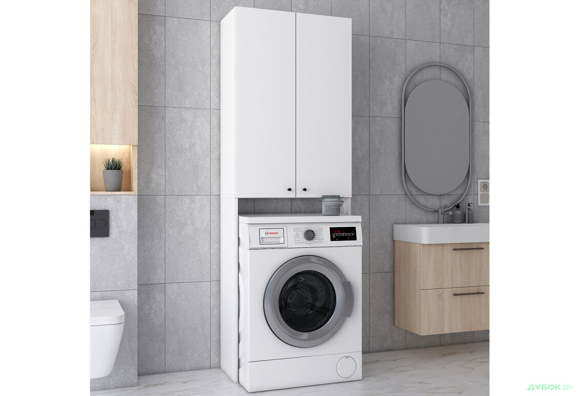 Зображення 3 - Шафка для пральної машини Doros Лола ДСП з 2 дверцятами 64 см, Білий