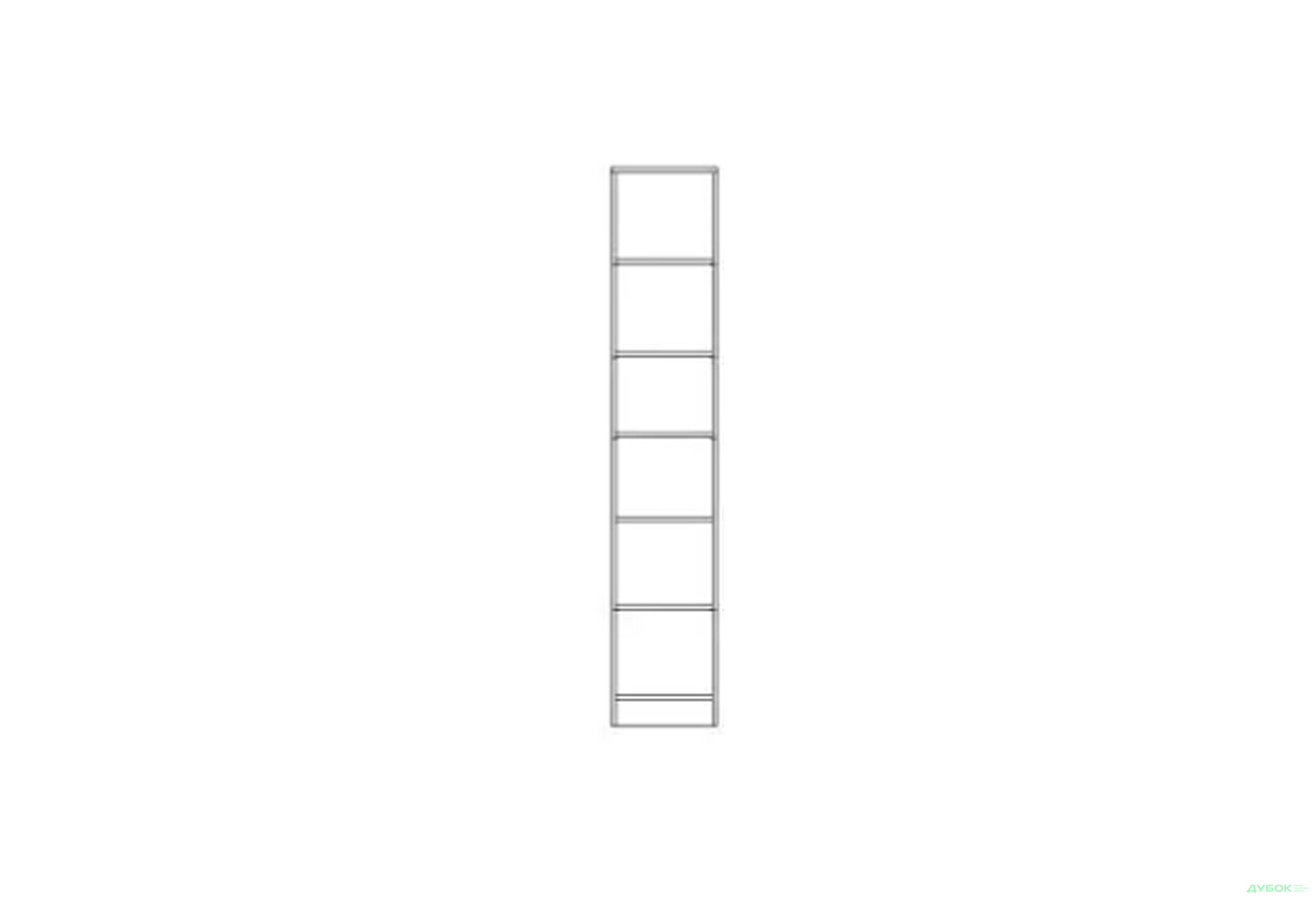 Зображення 3 - Шафа-пенал Світ Меблів Локі 1-дверна з полицями 40 см, Артвуд світлий 