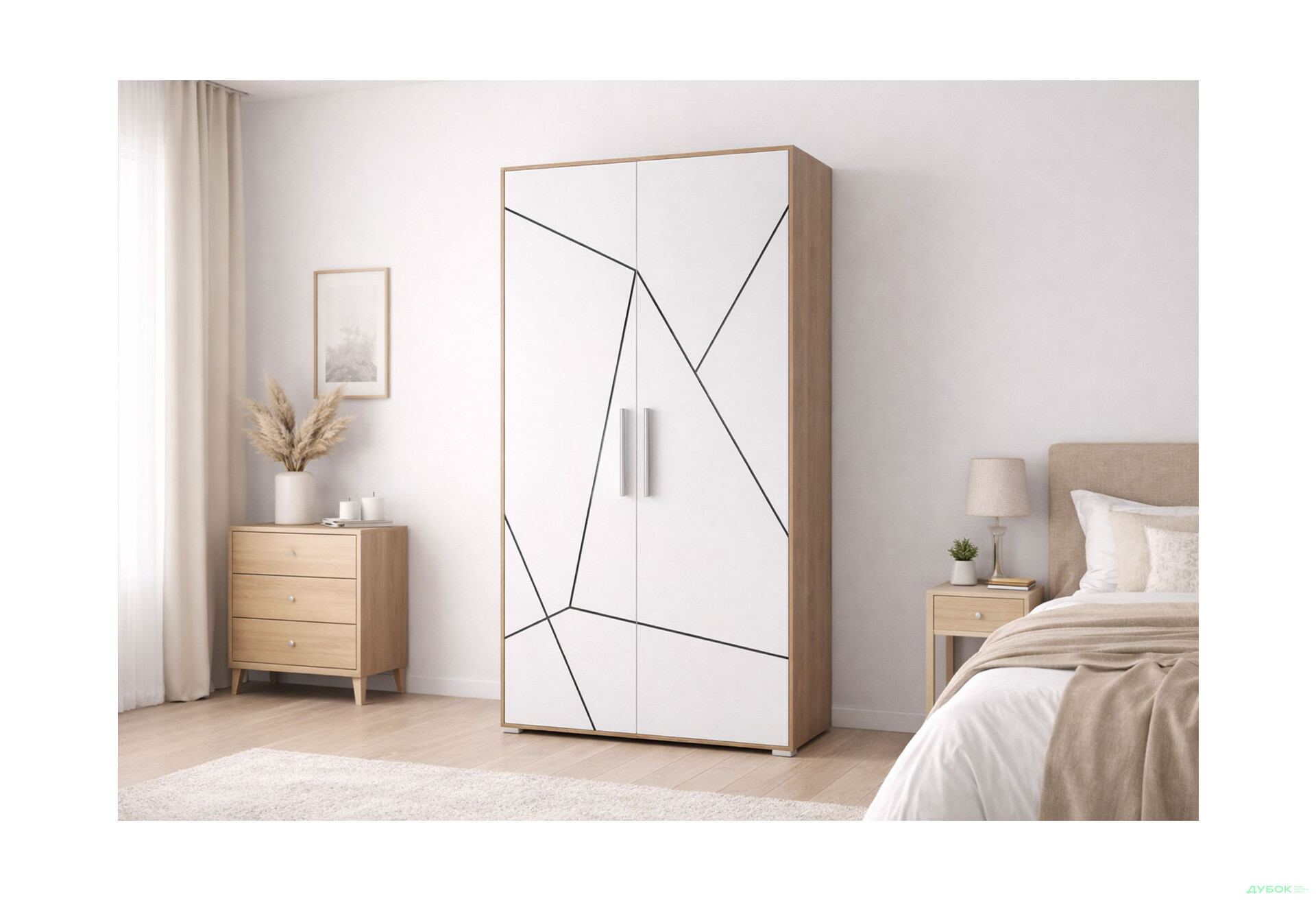 Изображение 2 - Шкаф Svit Mebliv Тони 2-дверный 100 см, Дуб артизан / нимфеа альба