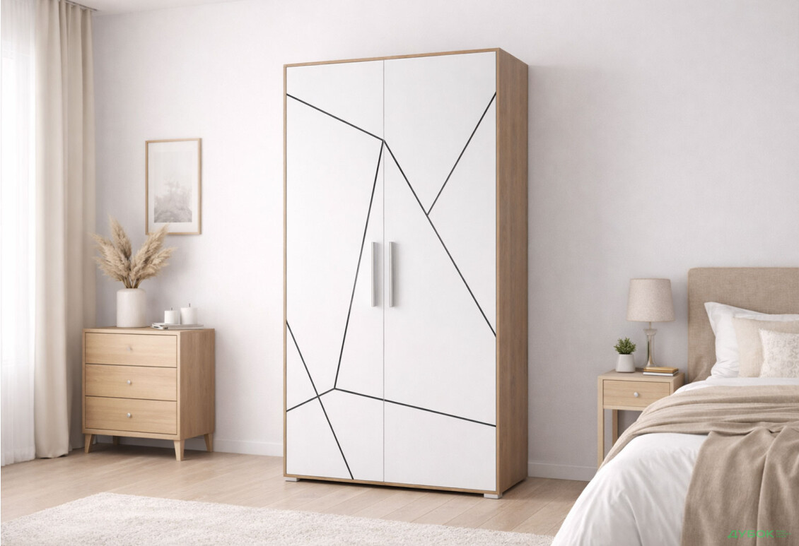 Изображение 2 - Шкаф Svit Mebliv Тони 2-дверный 100 см, Дуб артизан / нимфеа альба