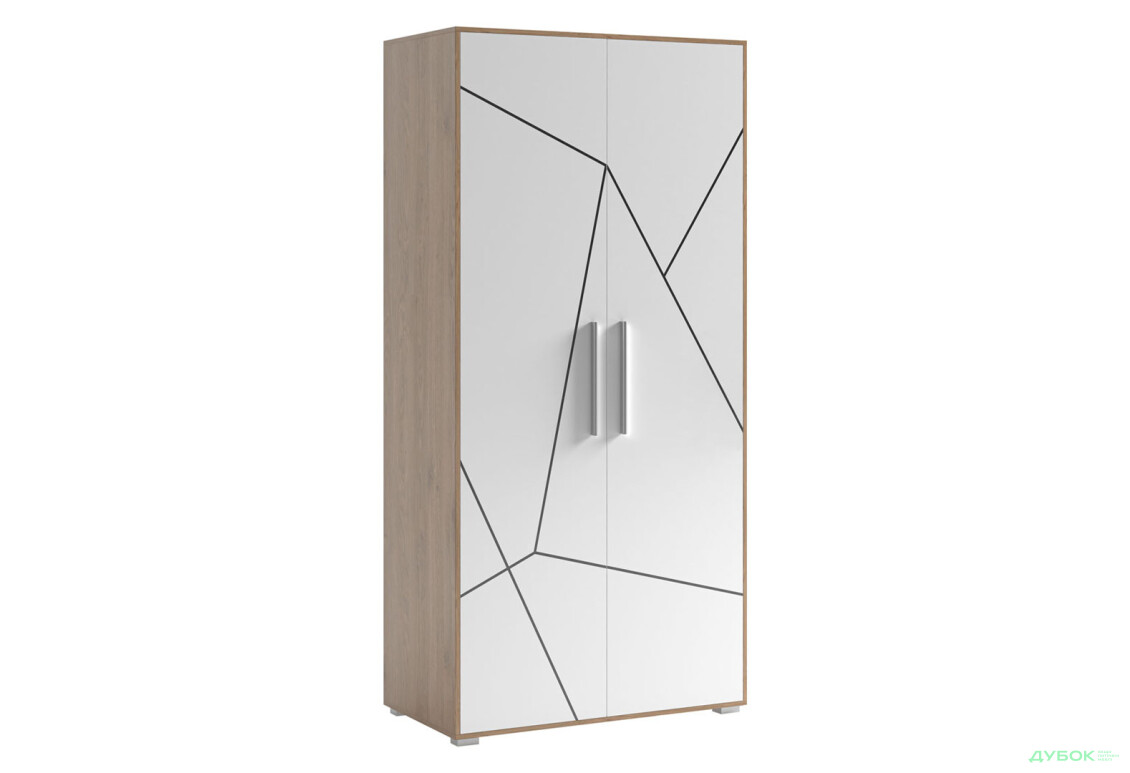 Шафа Світ Меблів Тоні 2-дверна 100 см, Дуб артизан / німфеа альба - Зображення 1 Зображення 1 - Шафа Світ Меблів Тоні 2-дверна 100 см, Дуб артизан / німфеа альба