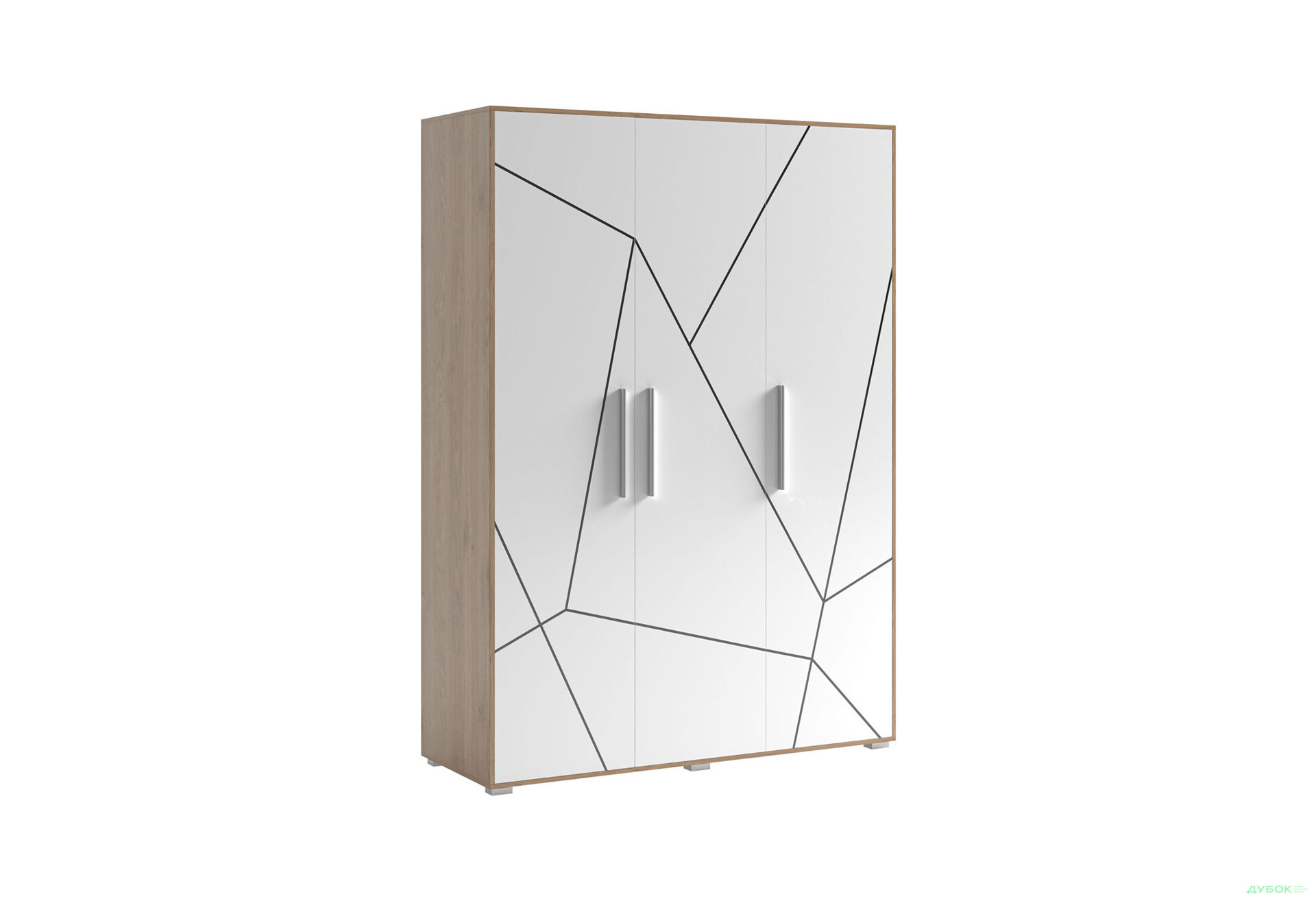 Шафа Світ Меблів Тоні 3-дверна 150 см, Дуб артизан / німфеа альба - Зображення 1 Зображення 1 - Шафа Світ Меблів Тоні 3-дверна 150 см, Дуб артизан / німфеа альба