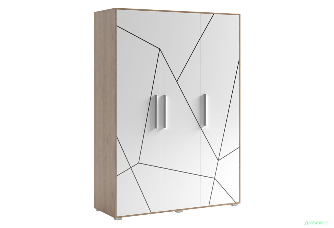 Шафа Світ Меблів Тоні 3-дверна 150 см, Дуб артизан / німфеа альба - Зображення 1 Зображення 1 - Шафа Світ Меблів Тоні 3-дверна 150 см, Дуб артизан / німфеа альба