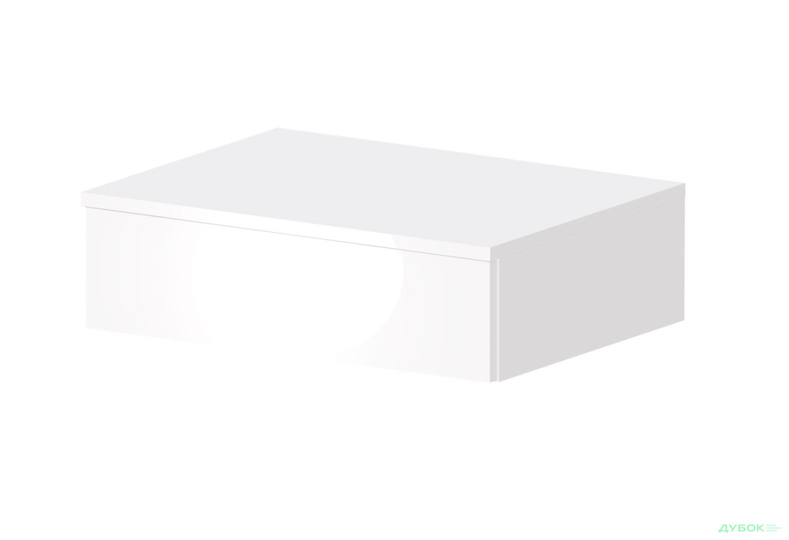 Тумба приліжкова навісна Світ Меблів Тая з шухлядою 55 см, Німфеа Альба, лак