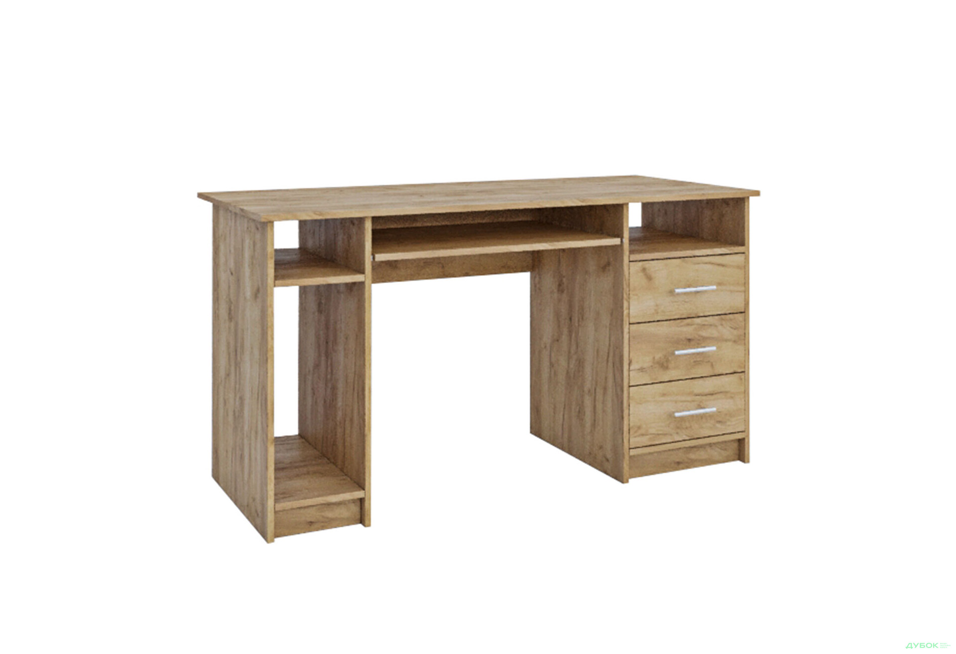 Стіл комп'ютерний Garant 2 140x60 см з шухлядами, полицями і нішею дуб крафт золотий - Зображення 1 Зображення 1 - Стіл комп'ютерний Garant 2 140x60 см з шухлядами, полицями і нішею дуб крафт золотий