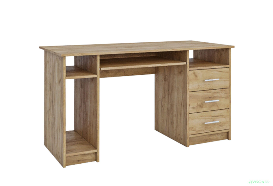 Стіл комп'ютерний Garant 2 140x60 см з шухлядами, полицями і нішею дуб крафт золотий - Зображення 1 Зображення 1 - Стіл комп'ютерний Garant 2 140x60 см з шухлядами, полицями і нішею дуб крафт золотий