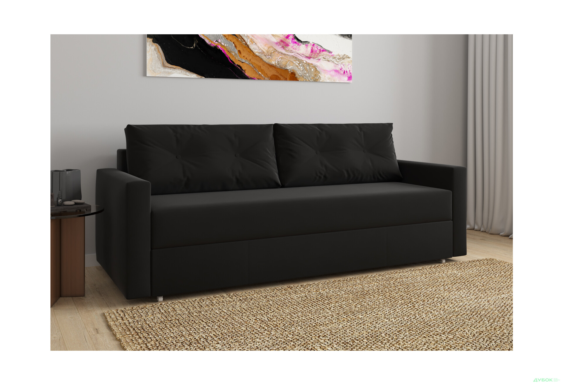 Диван UMa Бонус 213x98 см чёрный - Изображение 4 Изображение 4 - Диван UMa Бонус 213x98 см чёрный