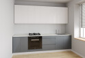 Зображення 1 - Кухня VIP-master Інтерно Люкс / Interno Luxe 260 см, молочний глянець / сірий глянець