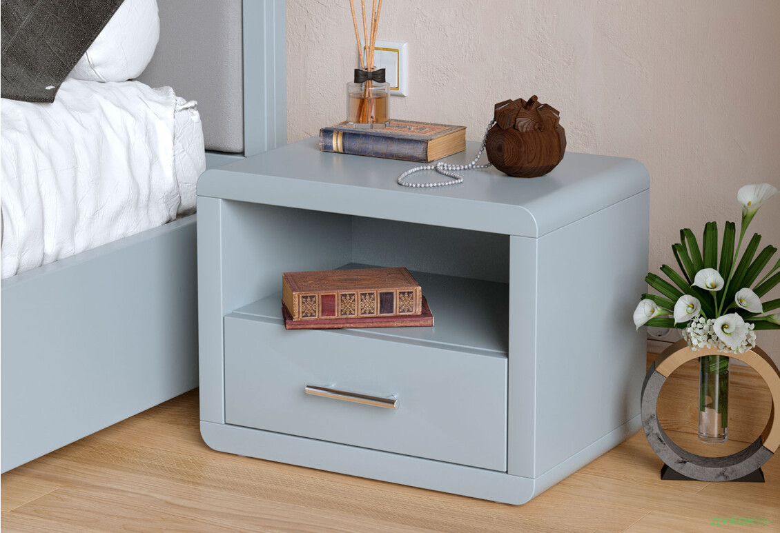 Тумба приліжкова Arbor Drev Глорія з шухлядою 52 см сосна, сірий - Зображення 2 Зображення 2 - Тумба приліжкова Arbor Drev Глорія з шухлядою 52 см сосна, сірий