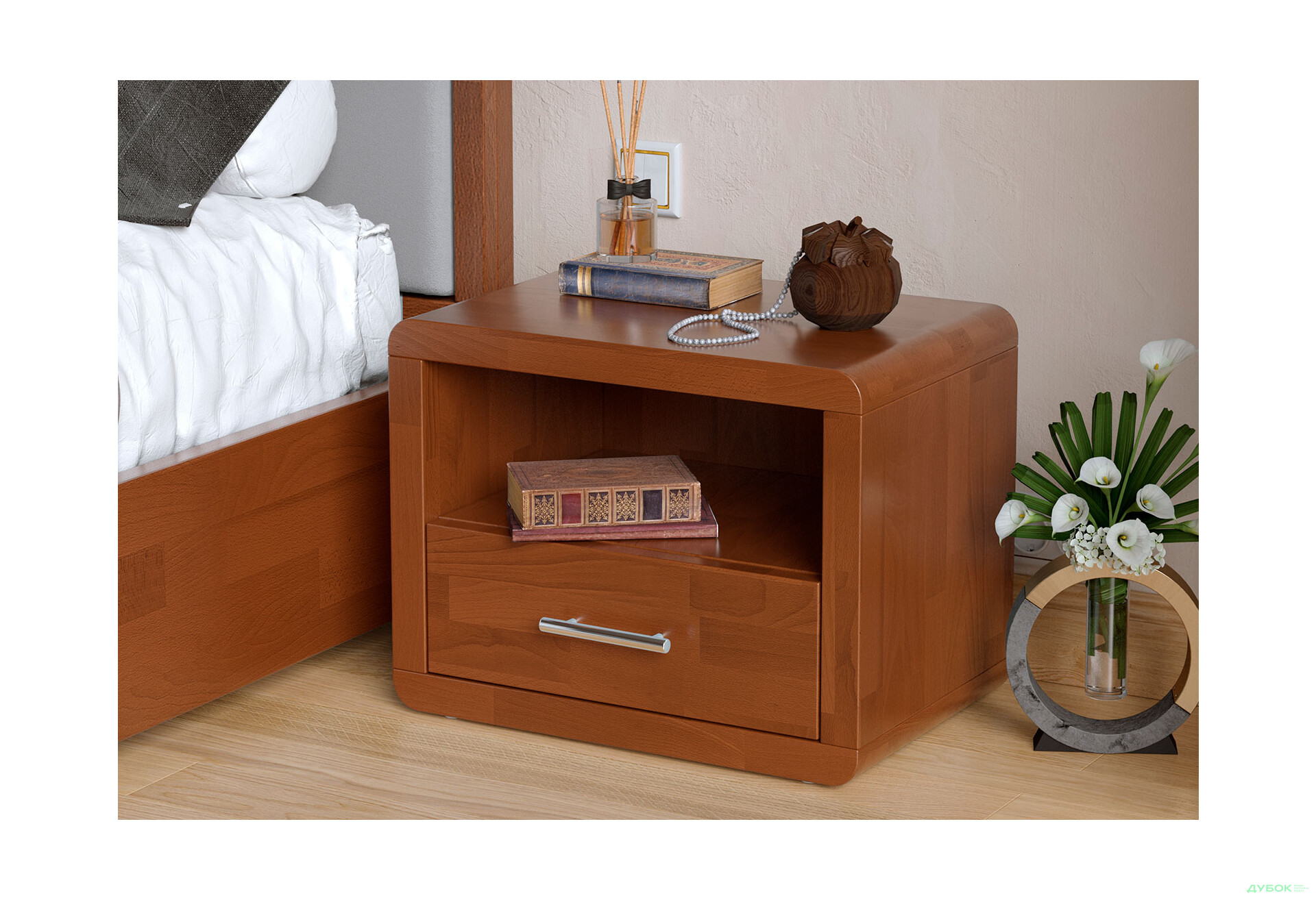 Изображение 2 - Тумба прикроватная Арбор Древ Глория с ящиком 52 см сосна, яблоня локарно